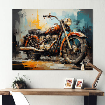 Rustic Motorcycle Odyssey - Motorcycle Canvas Wall Art